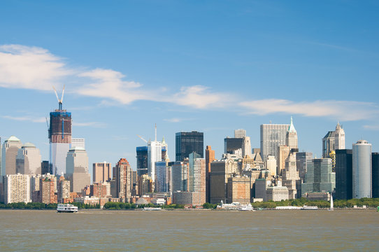 Downtown New York City skyline from New York Harbor