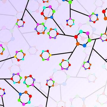 Colorful molecule DNA. Abstract background. Vector illustration