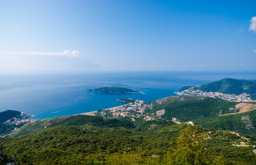 Fototapeta na wymiar Top view of the seacoast of Budva, Montenegro.