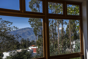 View Ilaló and Cotopaxi volcano from the window