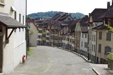 Fototapeta na wymiar Altstadthäuser in Aarau, Schweiz