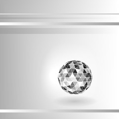 Polygonal sphere with shadow.