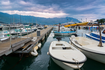 Obraz premium Seascape and storm clouds in Montenegro, Europe.