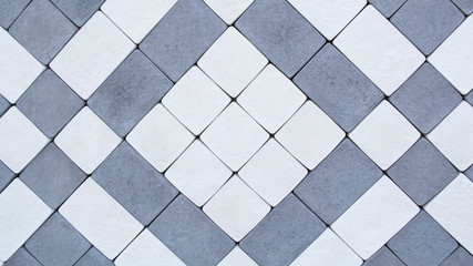 White and grey paving tile