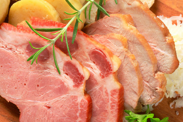 Smoked and roasted pork