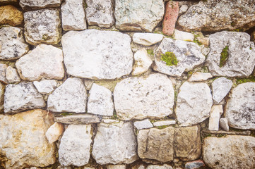 old stone wall in Tuscany village