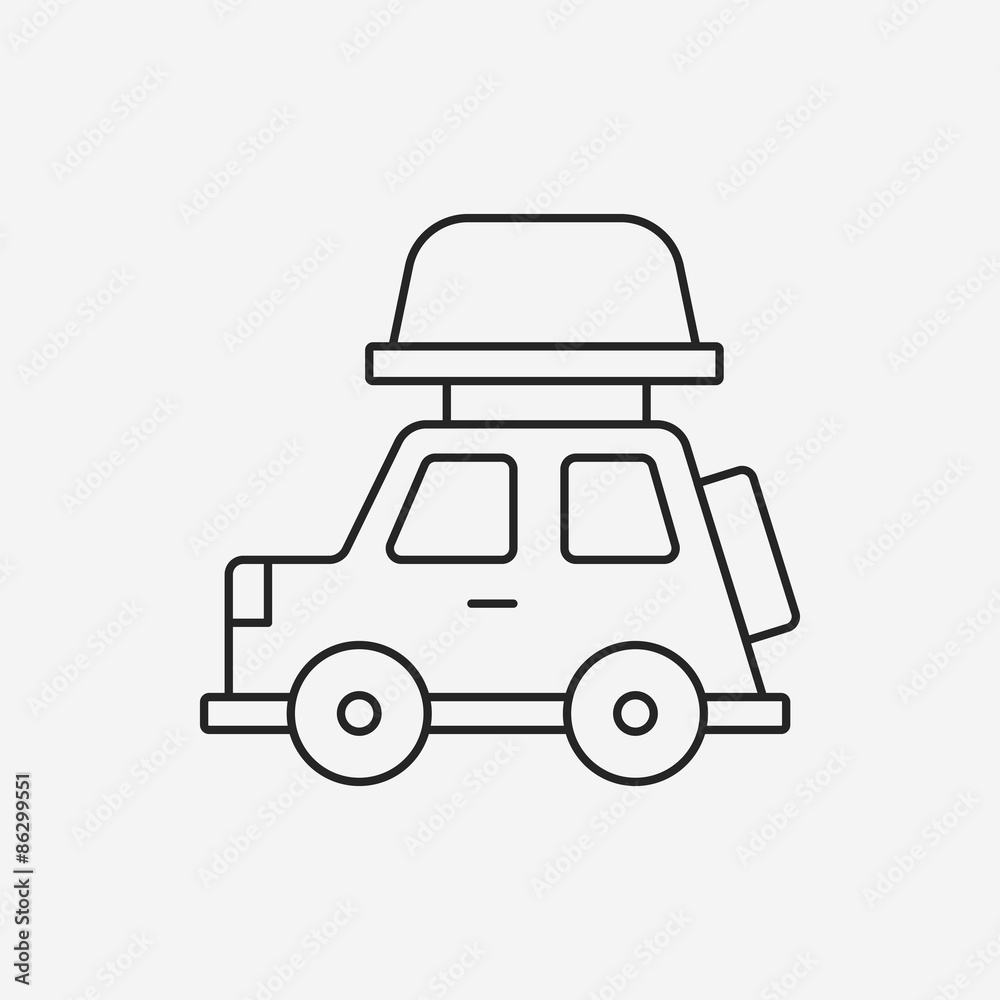 Poster Camper van line icon