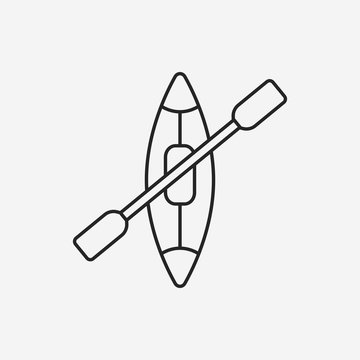 recommend clip art: Canoe line icon