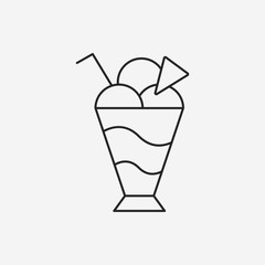 dessert ice cream line icon