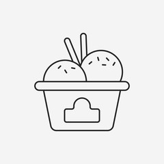 dessert ice cream line icon