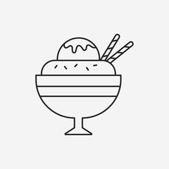 dessert ice cream line icon