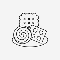 dessert cookie line icon