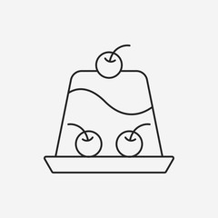 pudding jelly line icon