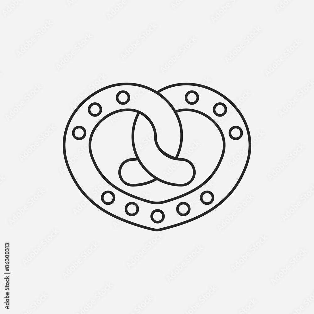 Poster pretzel line icon