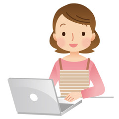 女性　パソコン　主婦　インターネット