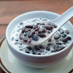 Black bean soup with coconut milk