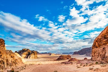 Foto auf Acrylglas Jordanische Wüste im Wadi Rum, Jordanien. © Hamdan Yoshida