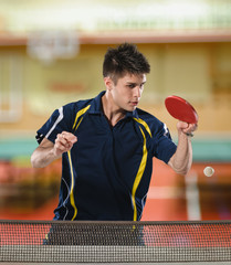 Table tennis action