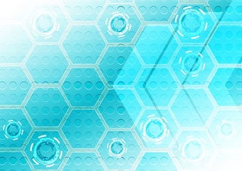 abstract hexagon with circle technology background