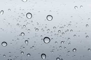 Water drop gradient on glass mirror background.