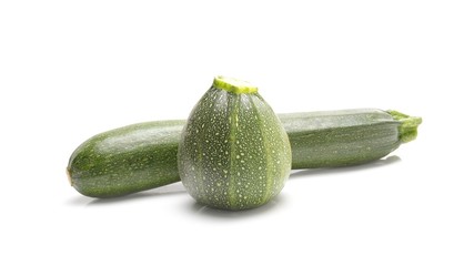 green zucchini isolated on white background