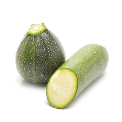 green zucchini isolated on white background