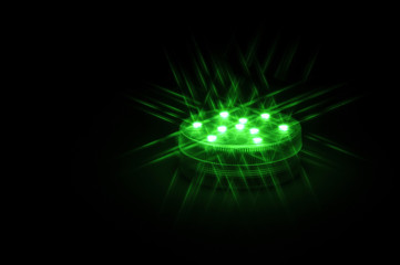 Hookah accessories lighting isolated on black background