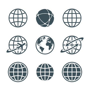 globe icons set