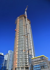 Construction  of new high-rise building in the city