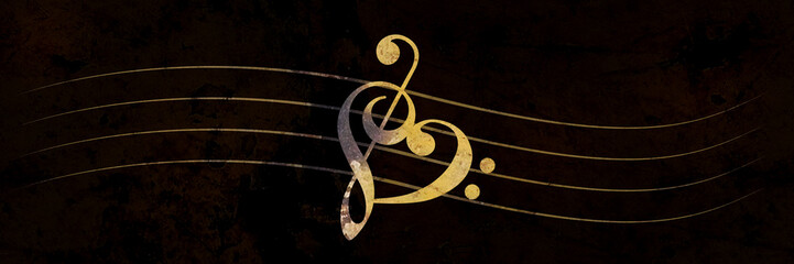 Musiknoten als Herz / Notenschlüssel