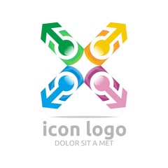 Logo Four Icon Arrow Colorful Design Symbol Abstract