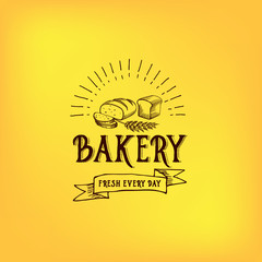 Menu logo template vintage badge. Vector food design.