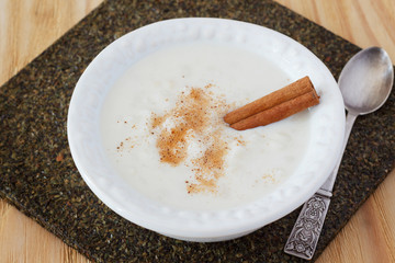 Brazilian dessert canjica of white corn