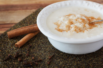 Brazilian dessert canjica of white corn