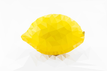 Lemon Low-poly triangular style.