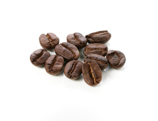 coffee beans espresso isolated on white background macro