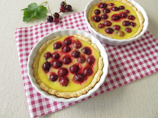 Jostabeerkuchen mit Pudding