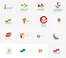 Set of universal company logo ideas, business icon collection
