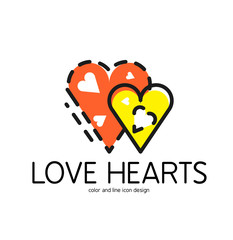 Color line icon for flat design.