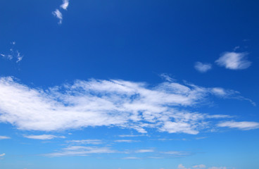 Obraz na płótnie Canvas white fluffy clouds in the blue sky