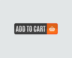 Add to cart web button, online shopping, flat design