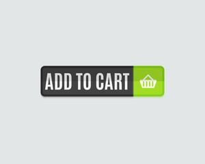Add to cart web button, online shopping, flat design