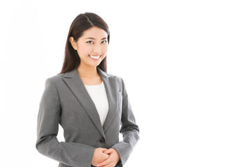 asian businesswoman isolated on white background