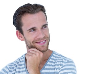 Fototapeta premium Happy handsome man looking away 