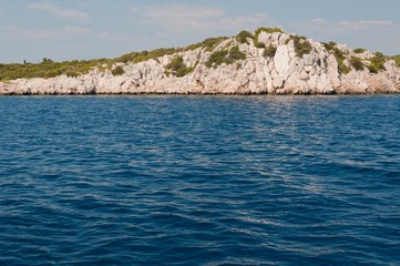 Fototapeta na wymiar Coastline with cliffs near Kocula in Croatia