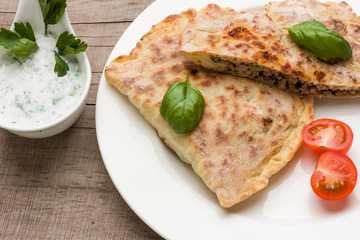 pita filled with minced meat