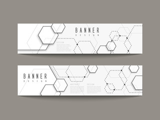 simplicity hexagon element banners set