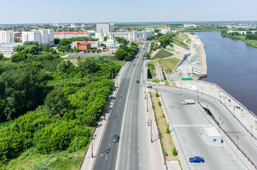 View on historical center of Tyumen. Russia
