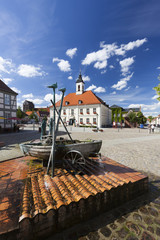 Marktplatz mit Rathaus in Angermünde