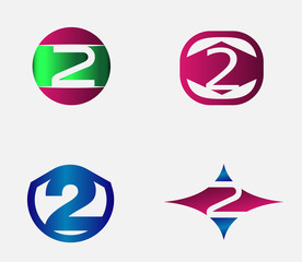 2 alphabet font number abstract, logo, symbol, icon, graphic, vector
